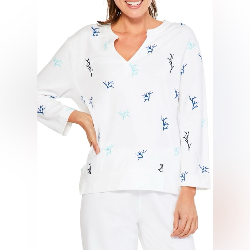 NIC + ZOE Coral Reef Terry Top Size XL X-LARGE